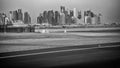 Doha sunrise skyline from the Hamad airport runway