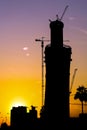 Doha tower construction silhouette Royalty Free Stock Photo