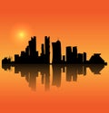 Doha vector silhouette skyline Royalty Free Stock Photo