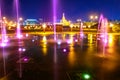 Doha water fountain night Royalty Free Stock Photo