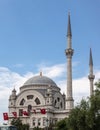 Dohlmabace Mosque Turkish Flags Royalty Free Stock Photo