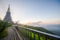 Doi Inthanon and morning mist, mountain in Thailand Royalty Free Stock Photo