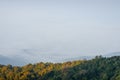 Doi Inthanon and morning mist, mountain in Thailand Royalty Free Stock Photo