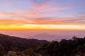 Doi Inthanon view point in the morning, Doi Inthanon National Park, Thailand Royalty Free Stock Photo