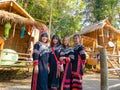 Portrait of group beautiful asian lady Akha tribe in Chiang rai,Thailand