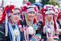 Portrait of beautiful group asian lady Akha tribe.