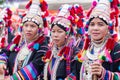 Portrait of beautiful group asian lady Akha tribe.