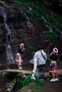 Doi Pui Tribal Village, Chiang Mai, Thailand, 12.16.18: Asian tourist dress up in traditional clothing of the Hmong tribe