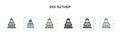 Doi suthep vector icon in 6 different modern styles. Black, two colored doi suthep icons designed in filled, outline, line and