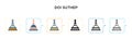 Doi suthep vector icon in 6 different modern styles. Black, two colored doi suthep icons designed in filled, outline, line and