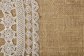 Doily on burlap