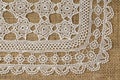 Doily on burlap