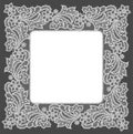 Doily. White Lace Frame. Royalty Free Stock Photo