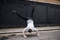 Doing a Cartwheel in the Street Royalty Free Stock Photo