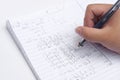 Doing difficult math homework Royalty Free Stock Photo