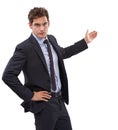 Doing his presentation. A handsome young businessman presenting copyspace. Royalty Free Stock Photo