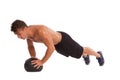 Doing Push Ups On Medicine Ball Royalty Free Stock Photo