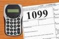 Doing your taxes as a freelancer with a calculator with a 1099 form