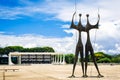 Dois Candangos Monument in Brasilia, Capital of Brazil Royalty Free Stock Photo