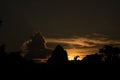 Dois Irmaos silhouette at the sunset over Lagoa in Rio de Janeiro Brazil