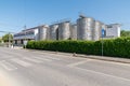 Dois Portos cooperative winery with its wine tank installations Royalty Free Stock Photo