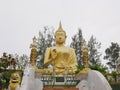 Huge beautiful golden Buddha image / statue at Wat Phra That Doisaket in Chiang Mai, Thailand
