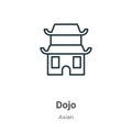 Dojo outline vector icon. Thin line black dojo icon, flat vector simple element illustration from editable asian concept isolated