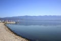 Star Dojran,Macedonia 01 September 2019:Dojran Lake, also spelled Doiran Lake.