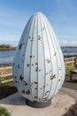 Dokie Egg by Alec Finlay, part of the Bord Waalk sculpture trail around Amble, Northumberland, UK