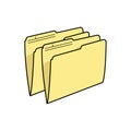 Yellow file folders illustration in a stack Royalty Free Stock Photo