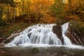 Dokuzak waterfall in Strandja mountain, Bulgaria during autumn.