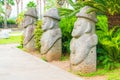 Dol Harubang in park at Jungmun Daepo Coast Jusangjeolli Cliff,