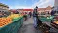 Dolac Market street view in Zagreb city, Croatia. Balkan European Country. Holidays