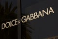 Dolce & Gabbana store sign on Rodeo Drive Street in Beverly Hills