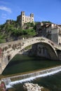 Dolceacqua Ancient Bridge and Doria Castle Royalty Free Stock Photo