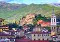 Dolcedo, little italian town in the Maritime Alps mountain in Li Royalty Free Stock Photo