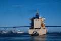 Dole cargo ship heading towards the Coronado bridge