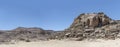 Dolerite boulder butte and hills with layers of conglomerate in desert, near Hobas, Namibia