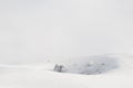 A doline on top of Subasio mountain Umbria, Italy covered by snow Royalty Free Stock Photo