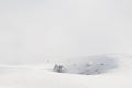 A doline on top of Subasio mountain Umbria, Italy covered by snow