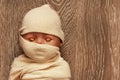 The doll the baby with fabric. The body of the child Royalty Free Stock Photo