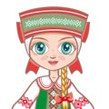 Doll in the Belarusian suit. Historical clothes .Portrait, avatar Royalty Free Stock Photo