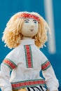 Doll boy. Classic national costume Belarus. Royalty Free Stock Photo