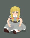 Doll on dark background, eps 10 Royalty Free Stock Photo