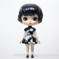 Daisy: Black Doll With White Hair And Black Flowers