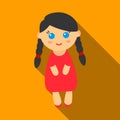 Doll flate icon. Illustration for web and mobile design. Royalty Free Stock Photo