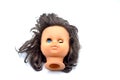 Doll head white background Royalty Free Stock Photo