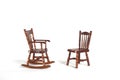 Chair and rocking-chair isolated on white background Royalty Free Stock Photo
