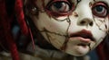 Strange Occurrences: Detailed And Macabre Doll Close-up Photo