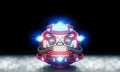 Daruma doll robot Japanese design .3D rendering